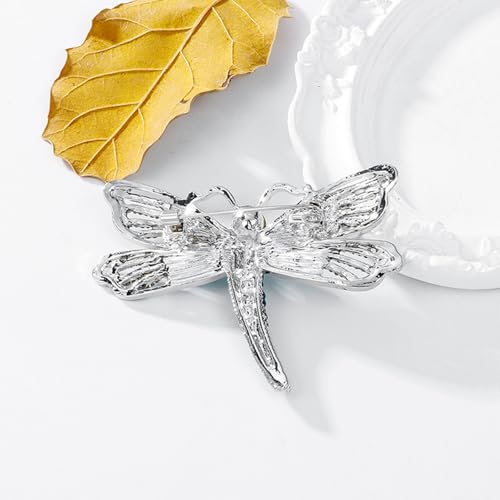 Image of Dragonfly Brooch Rhinestone /Enamel Dragonfly Brooches Lapel Pin for Women Elegant Outfits Dragonfly Jewelry Gifts