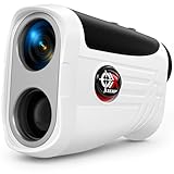 Leexox Golf Rangefinder with Slope Switch, Rechargeable Range Finder with Flag Lock Vibration, 7X Magnification Golf Rangefinder 1200 Yards, Portable with Magnetic Stripe – Tournament Legal, White