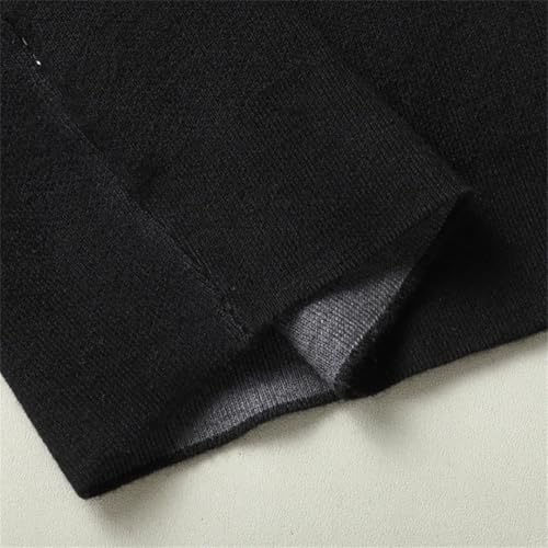 Men Mock Neck Half Zipper Wool Sweater Solid Long Sleeve Thick Warm Casual Pullover Jumper4