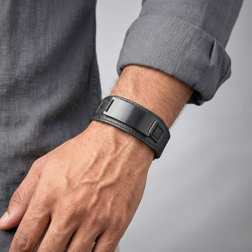 Image of THE MEN THING DARKMATTER STRAP BLACK - Genuine Braided Leather Bracelet Set for Men & Boys (8 inch)