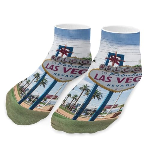 Las Vegas Unisex Ankle Socks Athletic Breathable Low Cut Comfortable Sock
