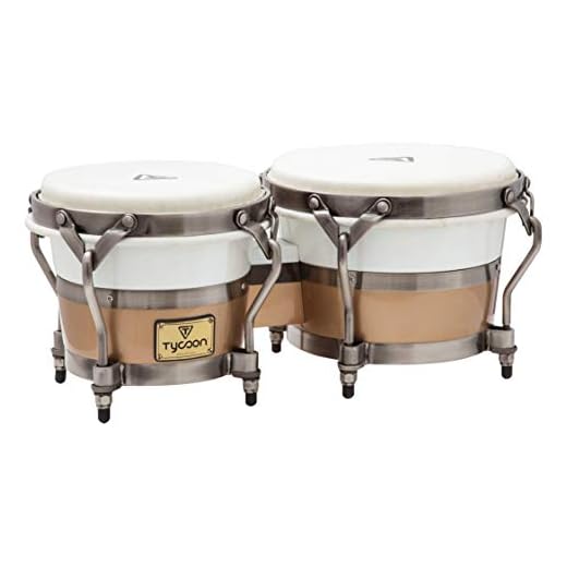 Tycoon Percussion TSBH-BCCCL 7 & 8 1/2 Signature Heritage Cafe Con Leche Series Bongos