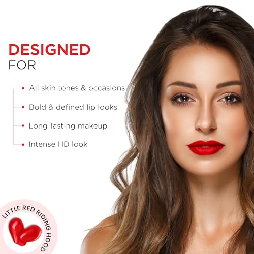Image of Oshea Skin Perfect HD LIQUID LIP COLOR High Definition & Ultra Pigmented Enriched with Vitamin -E (2.6 ML (Pack of 1), LITTLE RED RIDING HOOD -03)