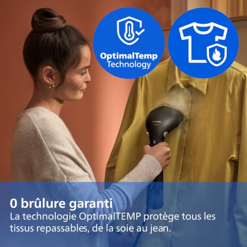 Philips défroisseur à main 7000, 28 g/min, 1500W, tête réglable, Noir