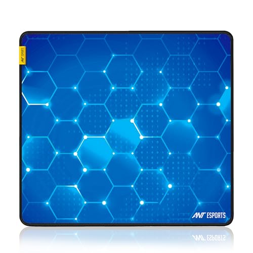 Image of Ant Esports Hexa Mouse Pad 260X210X3mm Anti-fray Stitching, Waterproof Surface & Non-Slip Rubber Base Stitched Edges Gaming Mouse Mat for Laptop, Compatible with Laser and Optical Mice - Blue Hexagon