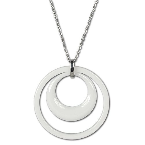 Preisvergleich Produktbild Amello Damen-Halskette Edelstahl Doppel weiß ESKX05W