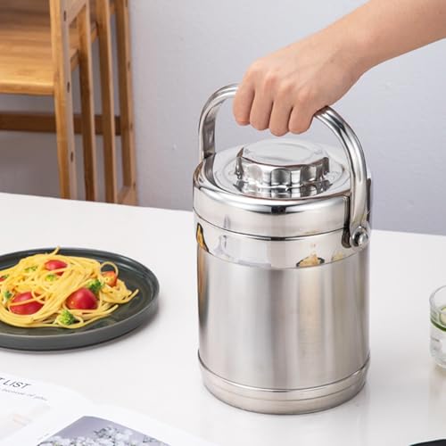 Contenitore termico per il pranzo in acciaio inox con manico, a prova di perdite, per ufficio, scuola e uso esterno