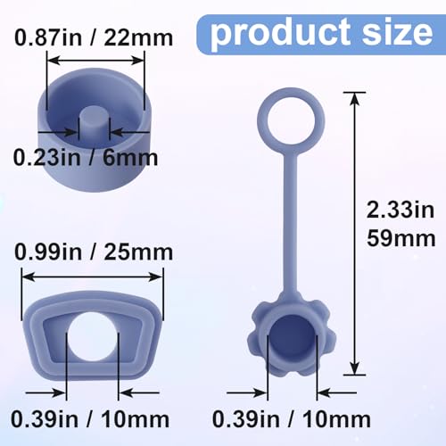 Image of HINZIC 3 Sets Spill Stoppers for 40oz Stanley Quencher H2.0, Purple Yellow Green Straw Cover Cap 10mm, Square Leak Proof Lid and Round Lid Spill Plug, Drinking Accessories