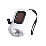 INN LIITES 3 LED bulb Solar Rechargeable Hand Crank Mini manual generator Powerful Lights up to 30' Dynamo Emergency Flashlight - NEVER be without lights again - NEVER - Easy to find in the dark WHITE - Camping - Hiking - Boating - Dog walking - Workshop - Car - Basement - Night Light - Safety for Children - Charges under a lamp