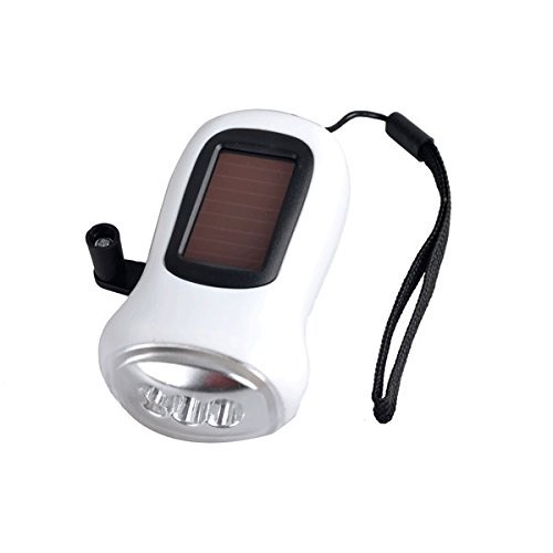 INN LIITES 3 LED bulb Solar Rechargeable Hand Crank Mini manual generator Powerful Lights up to 30' -Dynamo Flashlight - Camping - Hiking - Boating - Dog walking - Workshop - Car - Basement