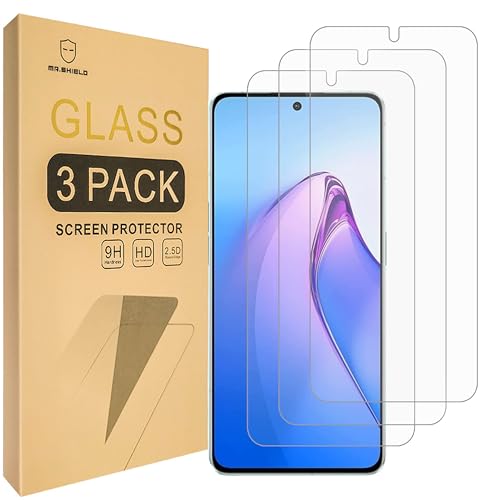 Mr.Shield [3-Pack] Designed For Oppo Reno8 Pro 5G / Oppo Reno8 Pro+ 5G [Tempered Glass] [Japan Glass with 9H Hardness] Screen Protector
