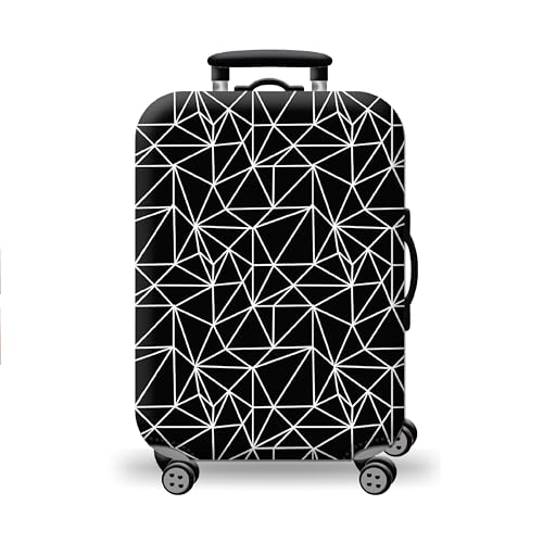 Image of Kraptick Printed Luggage Cover-Suitcase Cover with Double Opening Design, Travel Suitcase Cover for Protection, Protective Elastic Trolley Cover, Cover Bag with Geometric Printed Design (26-28 Inch)