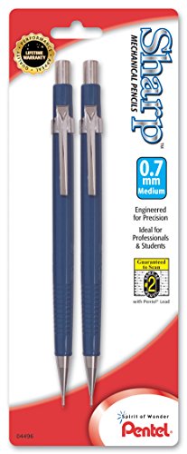 Pentel Sharp Automatic Pencil, 0.7 mm, Blue Barrels, 2 Count (P207BP2-K6)