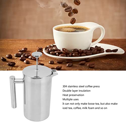 Pilipane Coffee Press,Coffee Percolator,Double Wall Teapot Hand Brewed Insulated Caffettiere with Filter Screen - Image 2