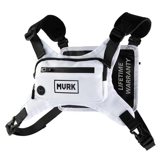MVRK Water Resistant Chest Pack - Lightweight Running Pack For Workouts, Running Phone Holder With Extra Storage, Minimalist Running Vest, Running Backpack - Chest Bag - Running Belt (White)