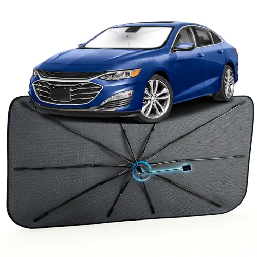 Image of Car Windshield Sun Shade for Chevrolet Malibu 2016-2024 -[Reflective Coated Fabric] Sunshade Umbrella for Front Window, Car Shades Sun Visor Keep Car Cool and Protects Interior, 1:1 Exact Fit