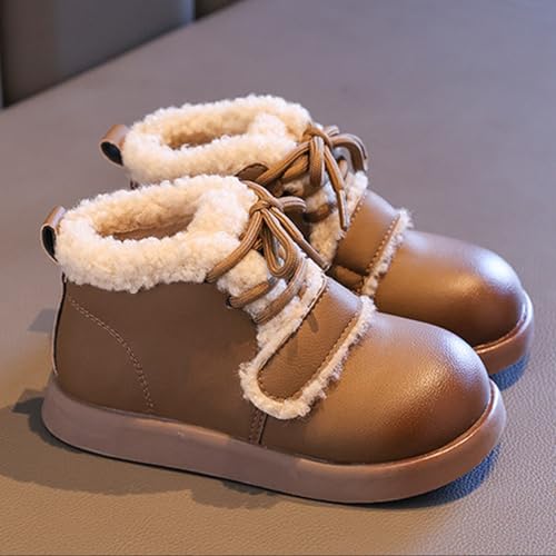 Toddler Kids Winter Snow Boots Slip On Cold Weather Sneakers Anti-Slip Fleece Ankle Boots Baby Girl Glittery Shoes2
