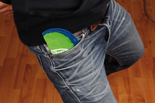 Wham-O Frisbee Pocket | Flugscheibe für unterwegs | sehr leicht & kompackt | faltbar für Jede Hosentasche | Strand und Park | für Kinder & Erwachsene