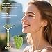 Real Perfection Gua Sha Facial Tools Face Roller for Wrinkles Jade Roller and Gua Sha Set, Scrubber Pore Brush Headband Skin Care Tools for Travel Skincare Routine Massaging Reducing Puffiness - Green