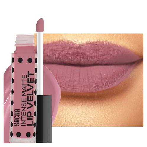 Sacha Cosmetics Intense Matte Lip Velvet Liquid Lipstick, Long-Lasting Velvet Matte Finish, 0.2 fl oz, Bounce On It