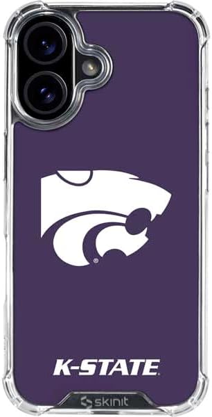 Skinit Clear Phone Case Compatible with iPhone 16 - Officially Licensed Kansas State University K-State Design