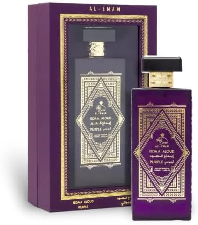 Ibdaa Al oud Purple Perfume 100ml EDP floral notes Turkish Rose, Bulgarian Rose, and Jasmine Eau De Parfum by Al-Emam