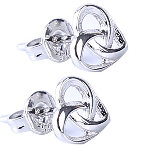 Pendientes de corazón en plata Beiswin joyas de ley 925 antialérgicas para mujer 3
