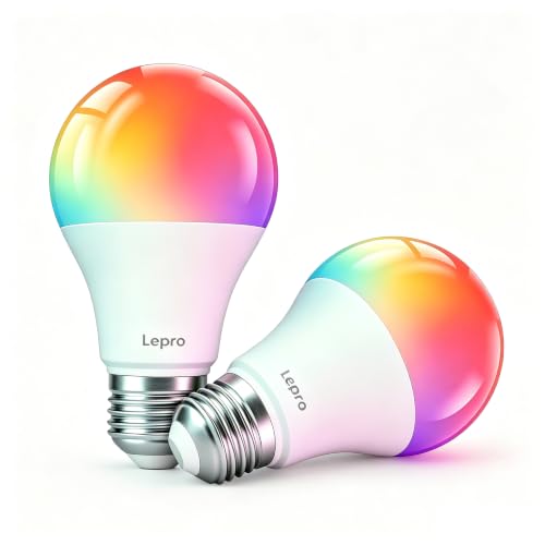Lepro AI E27 Smart Bulb, 8.5W=60W 806lm LED Screw Bulbs, WiFi Bulb 2 Packs