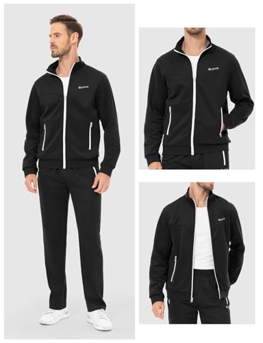 Image of Rdruko Men's Athletic Casual Tracksuit 2 Piece Full Zip Jacket Sweatsuit Outfit Jogger Fleece Set