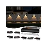 A.bigwhale Solar Zaunleuchten für Außen, Solar Wandleuchte Aussen, 8 Stück LED Solarleuchten für Außen, Solarlampen Wandlampe Solarwandleuchte für Treppen, Stufen, Zäune, Geländer, Hof, Terrasse