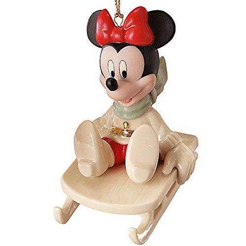 Figurine Minnie Luge miniature peinte à la main aux finitions détaillées