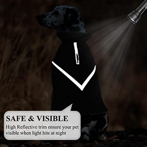VIVAGLORY Snowrap Hundemantel, Hundejacke für Winter & Schnee, Warm Fleece Reflektierend Plüsch Softshell, Hundemantel mit Klettverschluss & Geschirr Öffnung, S, Schwarz