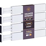 Bambüsi Premium Bamboo Drawer Dividers - Kitchen Adjustable Drawer Organizers - Expandable Drawer Se