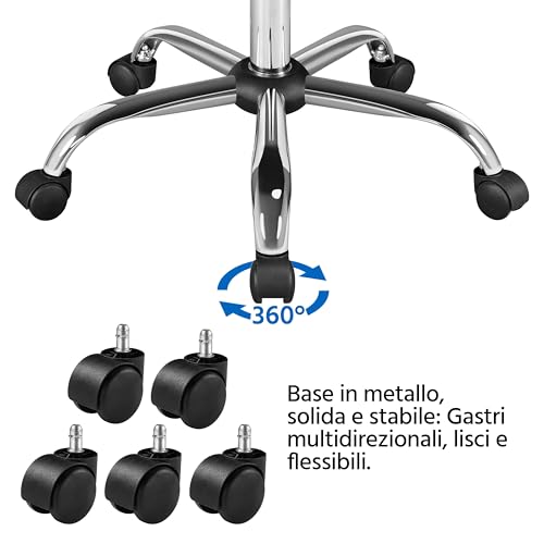 Sedia Ufficio Scrivania Bianca Ergonomica Ecopelle Altezza Regolabile Girevole a Rotelle Reclinabile per Computer Imbottita con Braccioli Portata 130 kg - Sedia gaming - Immagine 8