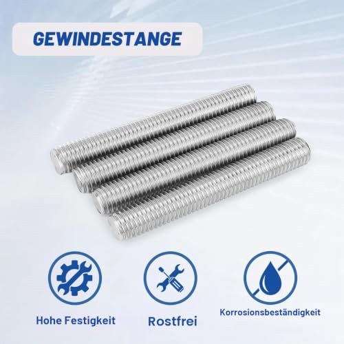 Gewindestifte M6x40mm Edelstahl A2 V2A Gewindestangen DIN976