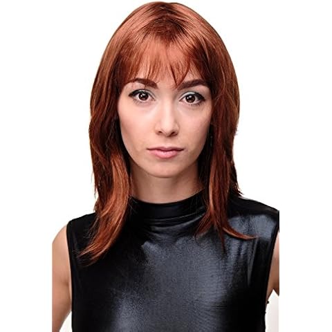WIG ME UP - GFW1868-130H30 Sexy Damenperücke Perücke rotbraun braun gesträhnt glatt gestuft Pony Cover