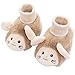 Gavena Plüsch Wärme Krabbelschuhe Babyschuhe Weiche Sohle Lauflernschuhe Babyhausschuhe rutschfest, Maus braun 12-18 Monate