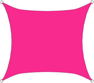 Toldo rectangular impermeable con bloqueo UV para balcón y patio, 3 x 5 m, color rosa, incluye cuerdas gratis para una fácil instalación.