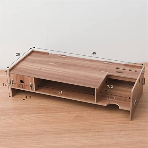 Monitor Stand Riser Houten Monitor Stand Riser Computer Bureau Organizer Met Toetsenbord Muis Opslag Slots Voor… - Image 6