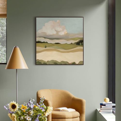 Image of 0.9 inch Deep Floater Frame for 8x8 Canvas Paintings Art,Black Brown | Set of 2,Easy Framing,Floating Frame for Artists Designers Landscape Portrait Artwork,Modern Home Office Kitchen Wall Decor