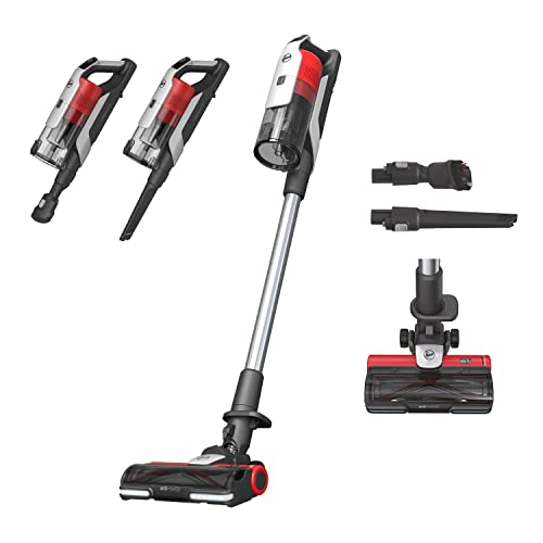 Hoover HF9 HF910H Aspirateur Balai sans fil Ultra Puissant 21,6V, Moteur Brushless 350W Performant, Brosse Anti-Twist,Fonction Turbo, Ecran LED intuitif, Position Park&amp;Go, Rouge