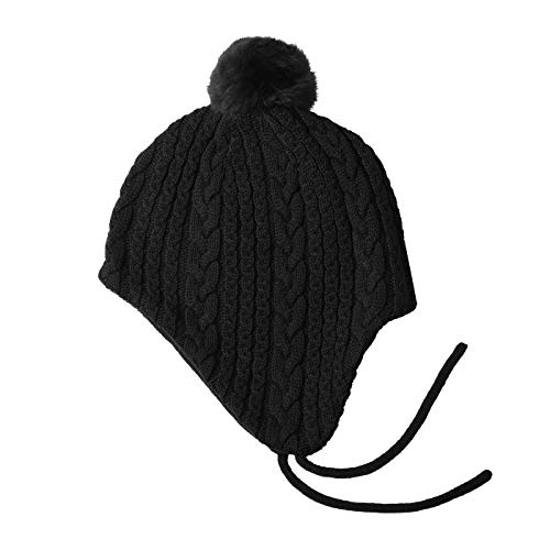 Home Prefer Baby Toddler Winter Beanie Hat Cotton Twist Knit Girls Earflaps Hat2