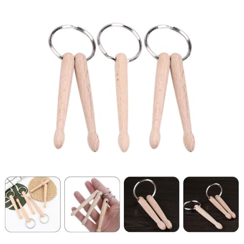 Llavero en forma de baqueta UPKOCH, 3 piezas, llaveros con diseño de tambor para músicos y entusiastas de la banda miniatura 5