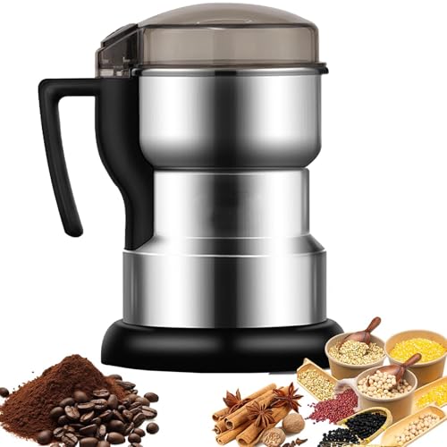 Molino De Especias Eléctrico – Molinillo De Acero Inoxidable 200/300/400W, Licuadora Portátil De Alta Velocidad para Granos De Café, Especias, Hierbas, Nueces, Cereales Y Semillas, Capacidad 200g