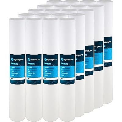 SpiroPure SP-P1-20 20x2.5 1 Micron Spun Melt-Blown Polypropylene Sediment Water Filter Cartridge SDC-25-2001 P1-20 155304-43 (Case of 20)
