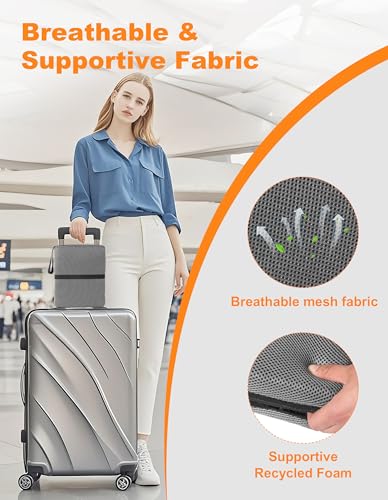 Image of FASTMOMENT Airplane Seat Cushion Portable Travel Cushion for Comfort Foldable Stadium Pad with Breathable Fabric Seat Pad Perfect for Long Flights, Office, Bleacher, Camping