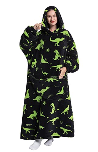 Seogva Extra Long Wearable Blanket Hoodie, Oversized Sweatshirt for Women and Men Super Warm Cozy Giant Hooded - Image 2