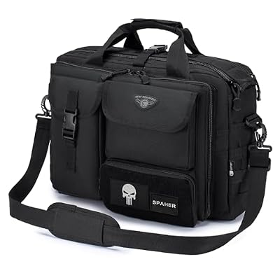 SPAHER Borsa Lavoro Uomo 24 Ore per PC 14/15.6/17" - Valigetta Tattica Ventiquattrore - Porta PC Laptop Briefcase per Ufficio
