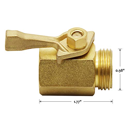 Lifynste Heavy Duty Brass Garden Hose Shut Off Valve, 3/4 Inch, 2 Sets - Thumbnail 2