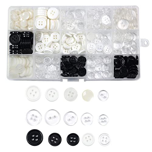 300Pcs Resin Button Craft Button Mixed Sewing Buttons With Box And 95 Pcs Sewing Kit Premium Sewing Supplies Organizer With Crochet Scissors #TOP1